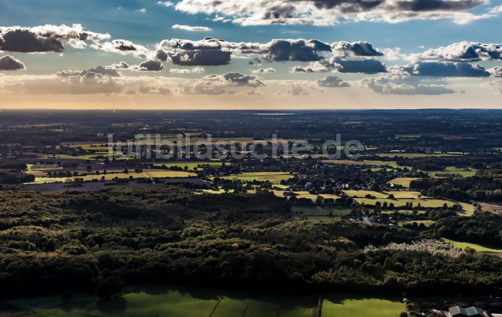 Altenholz aus der Vogelperspektive: Felder und angrenzende Waldgebiete in Altenholz im Bundesland Schleswig-Holstein, Deutschland