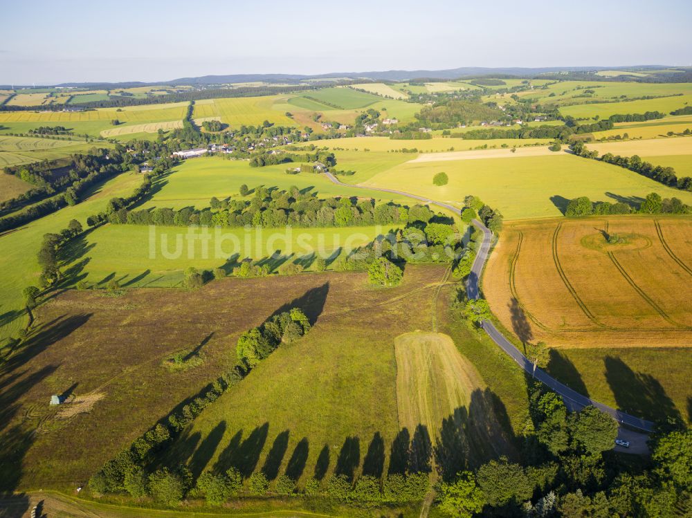 Luftbild Frauenstein - Felder bei Frauenstein im Bundesland Sachsen, Deutschland