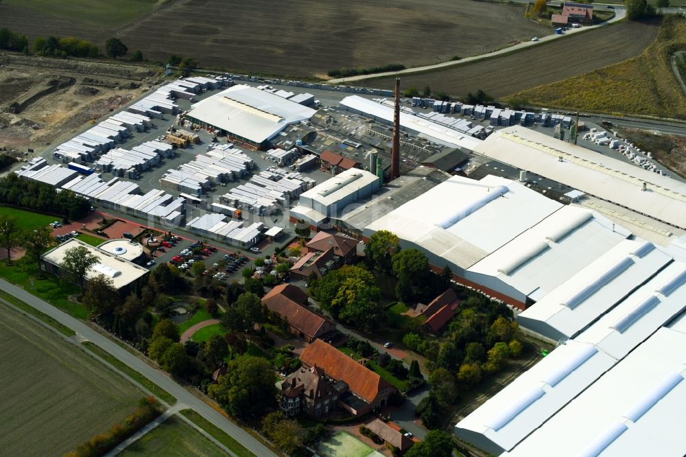 Bad Laer von oben - FELDHAUS KLINKER VERTRIEBS-GMBH in Bad Laer im Bundesland Niedersachsen, Deutschland