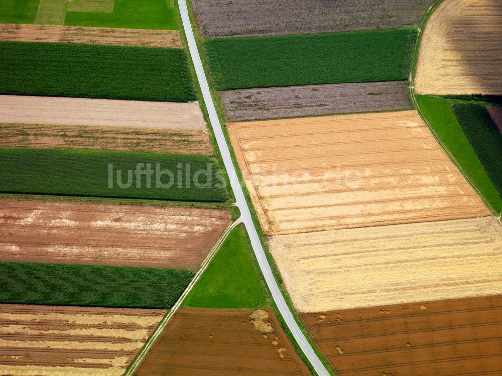 Illerkirchberg OT Beutelreusch von oben - Feldstrukturen bei Beutelreusch in Illerkirchberg im Bundesland Baden-Württemberg