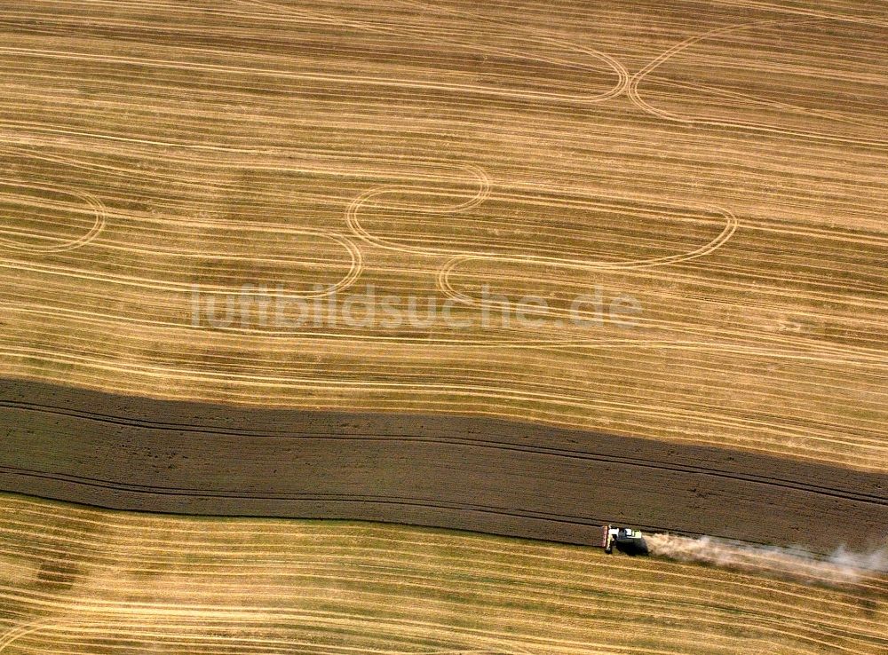 Luftaufnahme Mühlhausen - Feldstrukturen bei Mühlhausen im Bundesland Thüringen