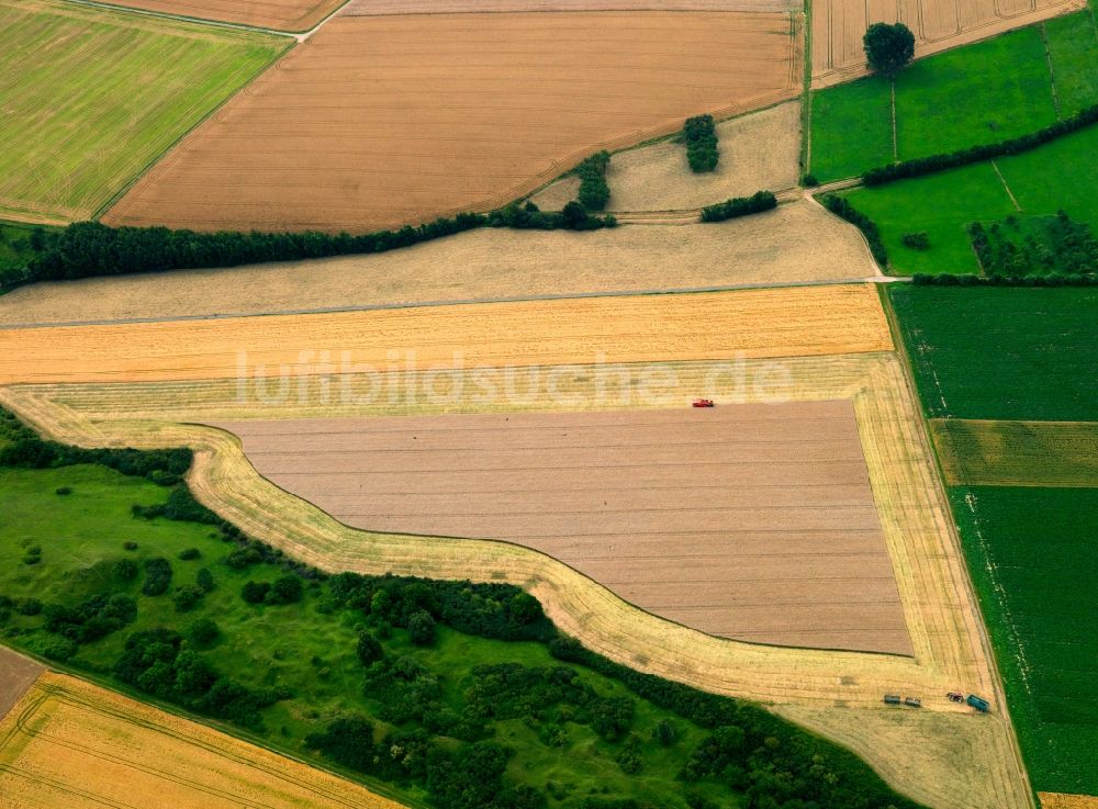 Nideggen von oben - Feldstrukturen bei Nideggen im Bundesland Nordrhein-Westfalen