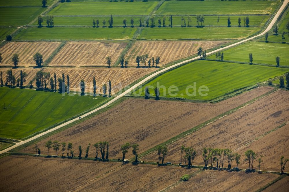 Luftbild Arles - Feldstrukturen- Landschaft bei Arles in der Provence-Alpes-Cote d'Azur Frankreich