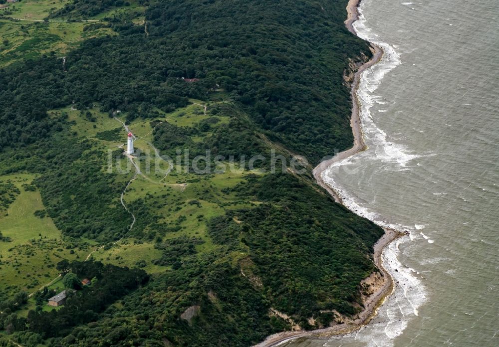 Luftaufnahme Insel Hiddensee - Felsen- Küsten- Landschaft an der Steilküste auf der Insel Hiddensee im Bundesland Mecklenburg-Vorpommern, Deutschland