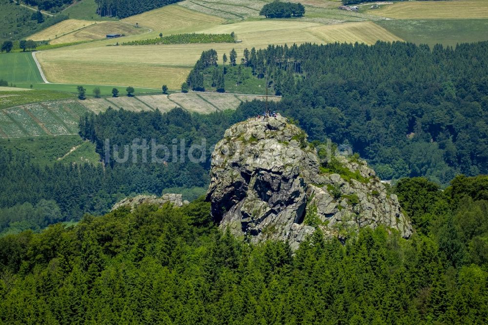 Luftaufnahme Olsberg - Felsformation Bruchhauser Steine bei Bruchhausen bei Brilon im Bundesland Nordrhein-Westfalen