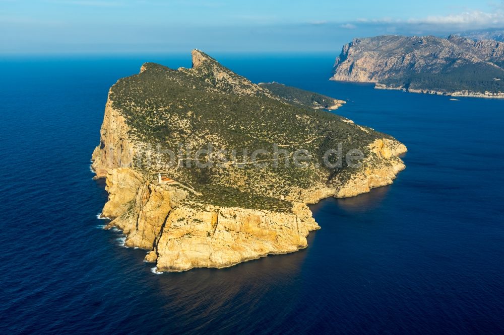 Luftbild Andratx - Felsplateau Sa Dragonera - Dracheninsel in Andratx auf der balearischen Mittelmeerinsel Mallorca, Spanien