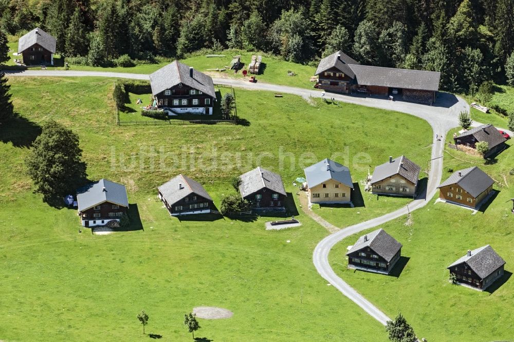 Luftaufnahme Schwarzenberg - Ferienhaus Anlage am Bödele in Schwarzenberg in Vorarlberg, Österreich