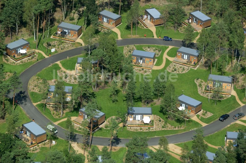 Krausnick aus der Vogelperspektive: Ferienhaus Anlage und Bungalow- Siedlung in Krausnick in Krausnick im Bundesland Brandenburg