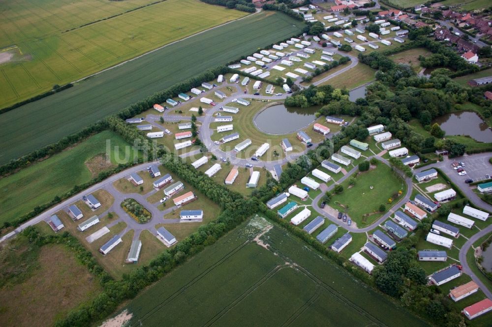 Luftaufnahme Ulrome - Ferienhaus- Anlage des Ferienparks Top View Caravan Park in Ulrome in England, Vereinigtes Königreich