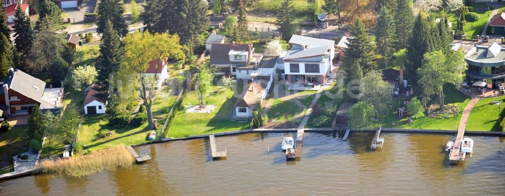 Teupitz von oben - Ferienhaus Anlage am Teupitzer See in Teupitz im Bundesland Brandenburg, Deutschland