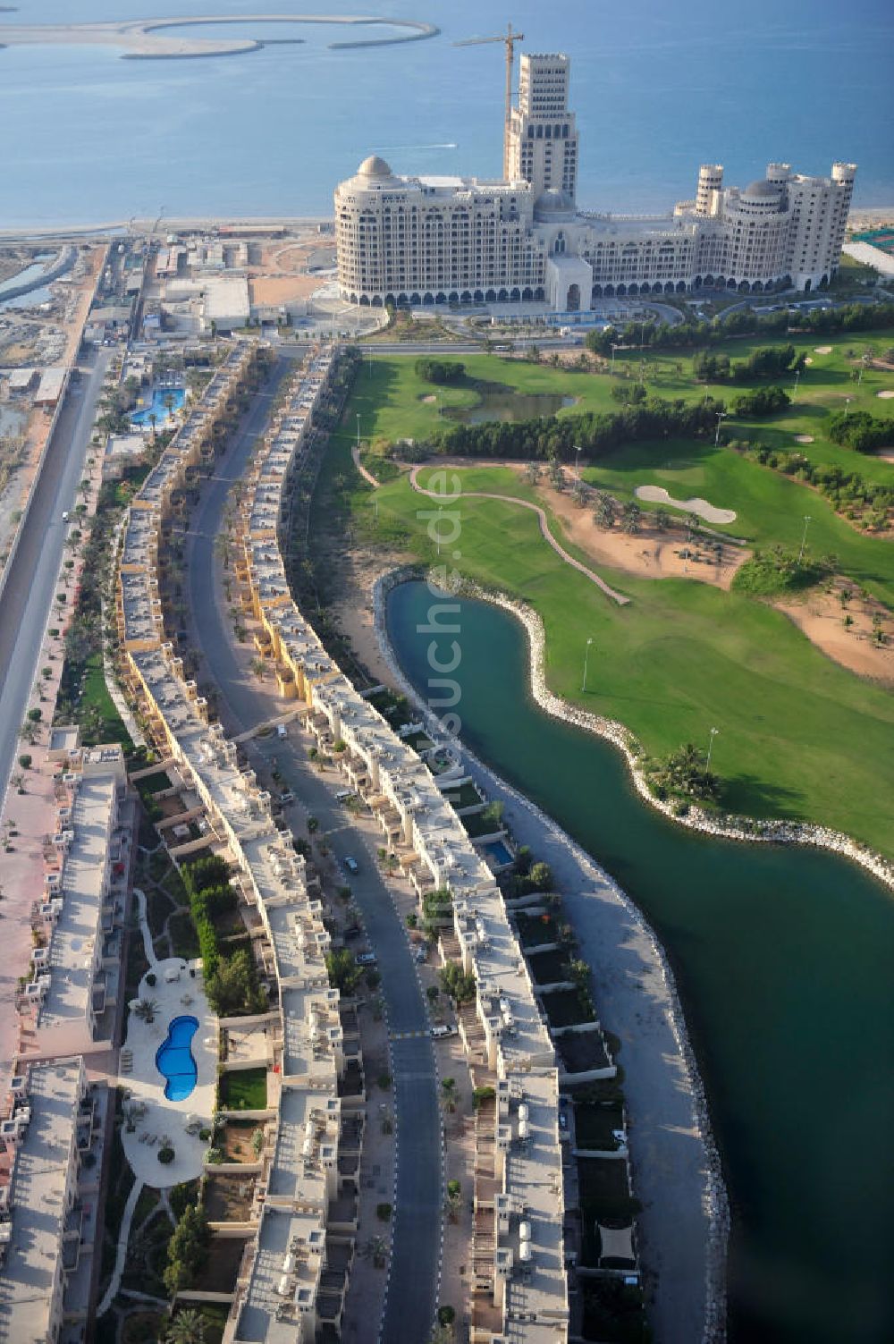 Ras Al Khaimah von oben - Ferienhaussiedlung am Al Hamra Golf Club in Ras Al Khaimah