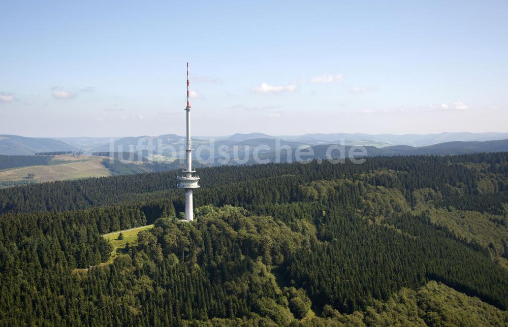 Luftaufnahme Winterberg - Fernmeldeturm Bödefeld bei Winterberg, Nordrhein-Westfalen