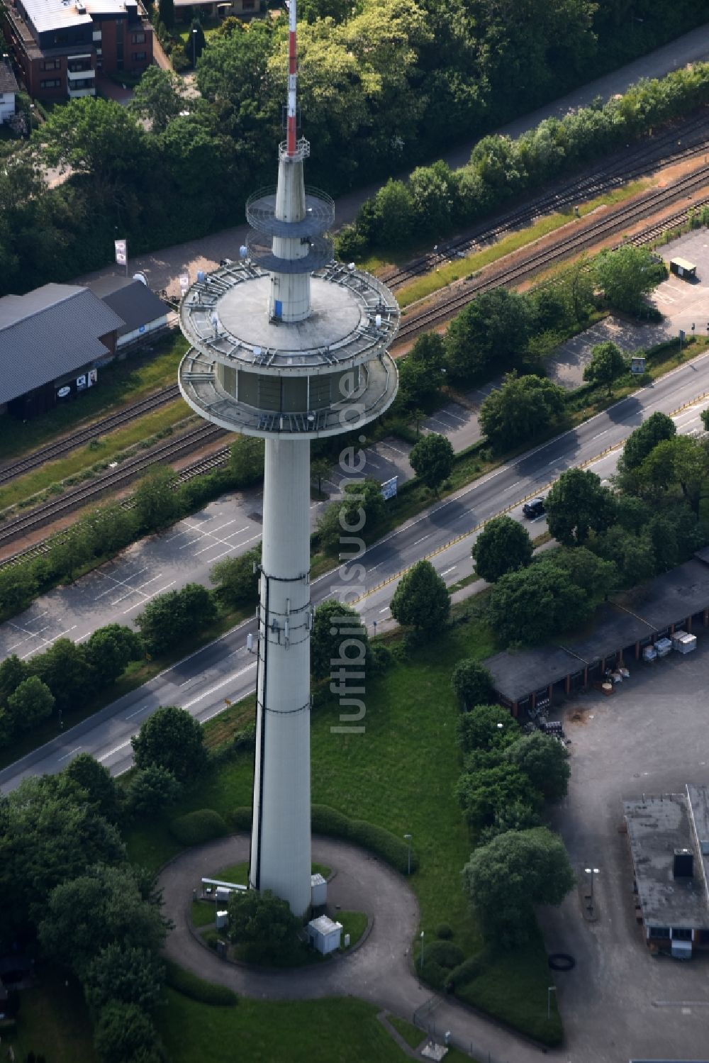 Bad Segeberg von oben - Fernmeldeturm und Fernsehturm in Bad Segeberg im Bundesland Schleswig-Holstein