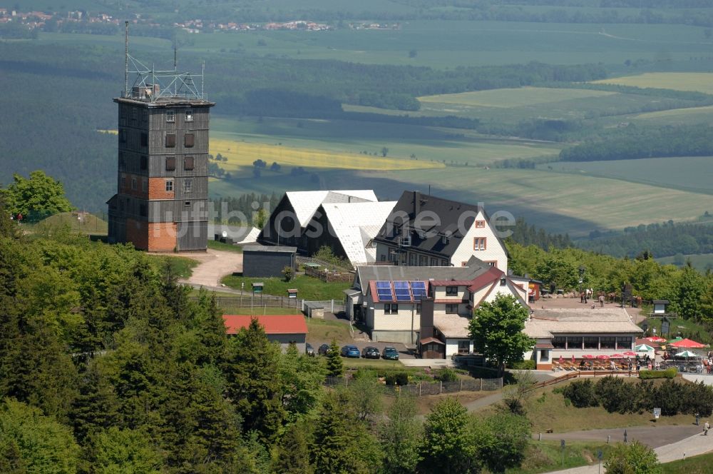 Kurort Brotterode aus der Vogelperspektive: Fernmeldeturm und Fernsehturm in Brotterode im Bundesland Thüringen