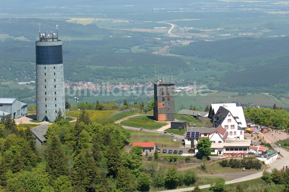 Luftaufnahme Kurort Brotterode - Fernmeldeturm und Fernsehturm in Brotterode im Bundesland Thüringen