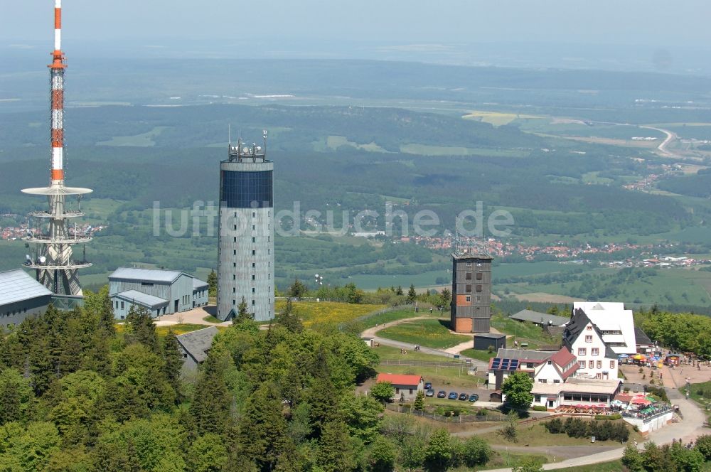 Kurort Brotterode aus der Vogelperspektive: Fernmeldeturm und Fernsehturm in Brotterode im Bundesland Thüringen