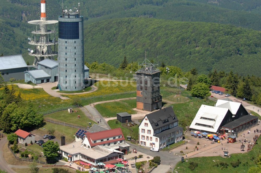 Luftbild Kurort Brotterode - Fernmeldeturm und Fernsehturm in Brotterode im Bundesland Thüringen