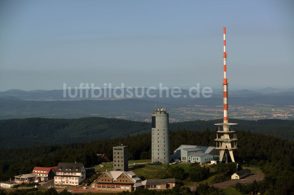 Brotterode aus der Vogelperspektive: Fernmeldeturm und Fernsehturm in Brotterode im Bundesland Thüringen