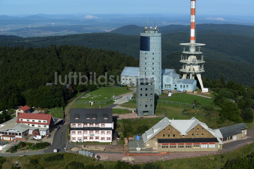 Luftaufnahme Brotterode - Fernmeldeturm und Fernsehturm in Brotterode im Bundesland Thüringen