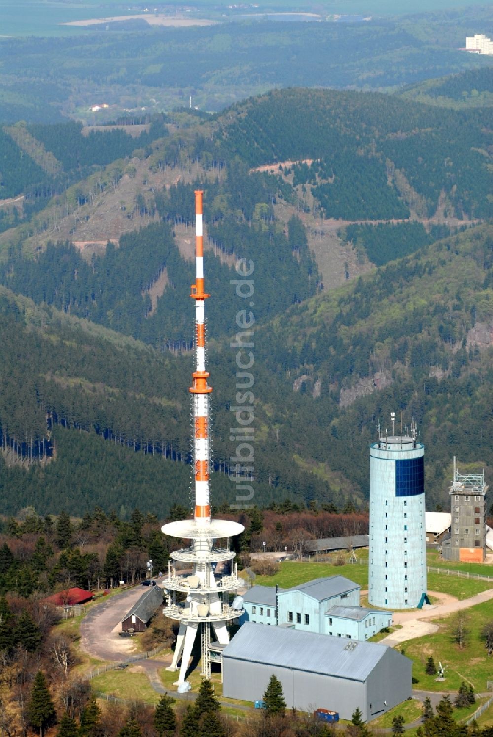 Luftbild Kurort Brotterode - Fernmeldeturm und Fernsehturm in Brotterode im Bundesland Thüringen