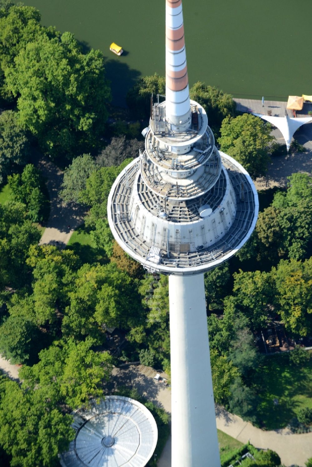 Luftbild Mannheim - Fernmeldeturm und Fernsehturm in Mannheim im Bundesland Baden-Württemberg