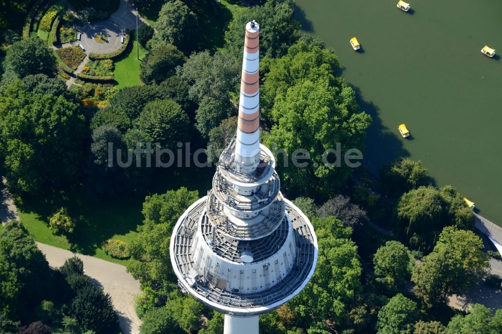 Mannheim aus der Vogelperspektive: Fernmeldeturm und Fernsehturm in Mannheim im Bundesland Baden-Württemberg