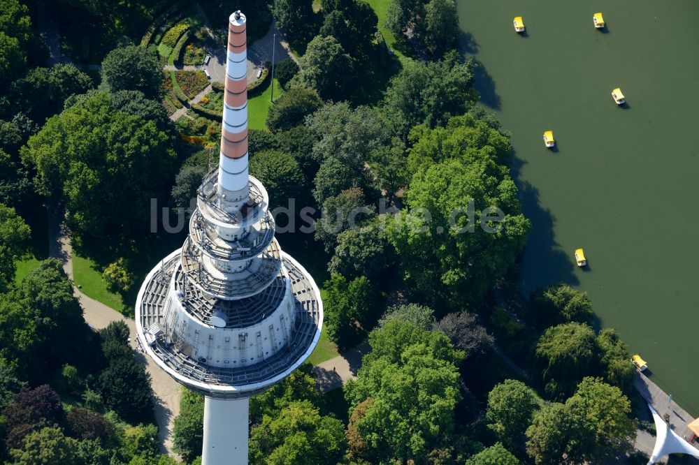 Luftbild Mannheim - Fernmeldeturm und Fernsehturm in Mannheim im Bundesland Baden-Württemberg