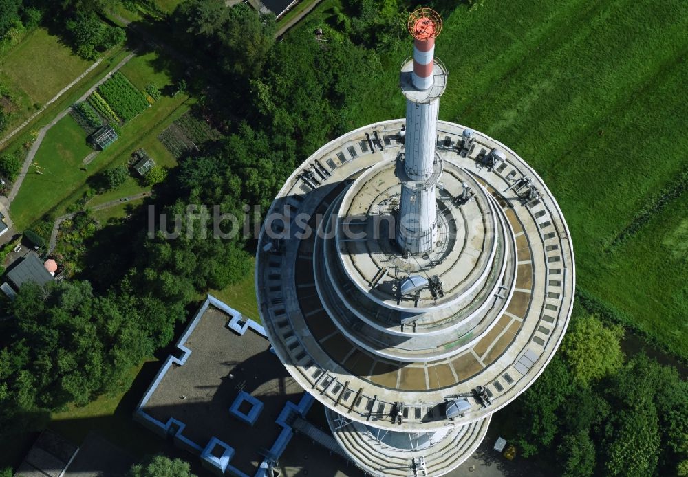 Cuxhaven von oben - Fernmeldeturm und Fernsehturm im Ortsteil Süder- und Westerwisch in Cuxhaven im Bundesland Niedersachsen, Deutschland