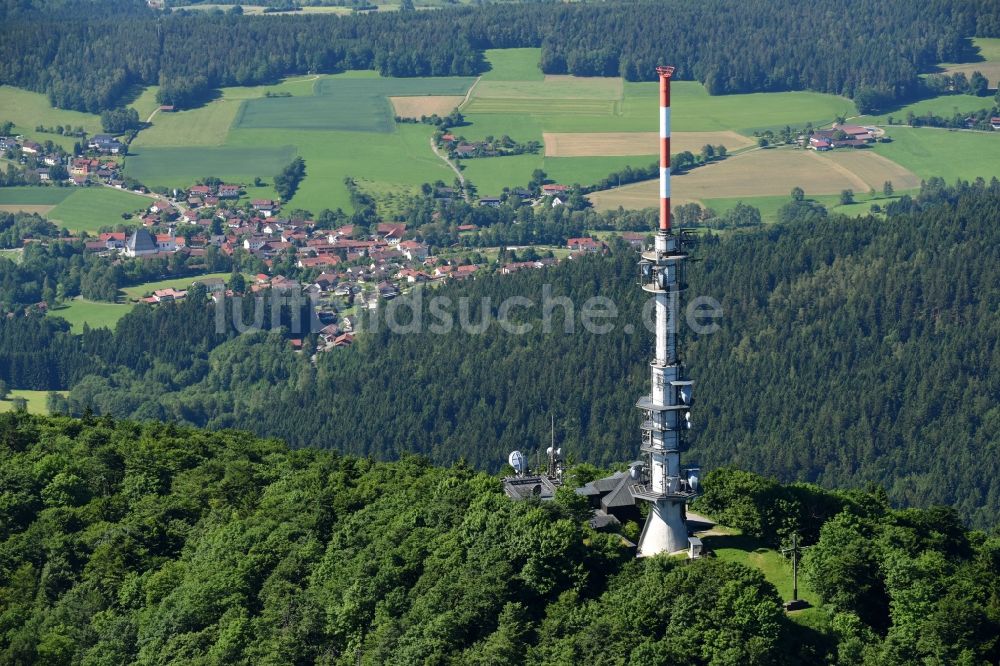 Luftaufnahme Rimbach - Fernmeldeturm und Fernsehturm in Rimbach im Bundesland Bayern, Deutschland