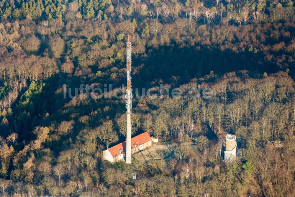 Luftaufnahme Wermsdorf - Fernmeldeturm und Fernsehturm in Wermsdorf im Bundesland Sachsen, Deutschland