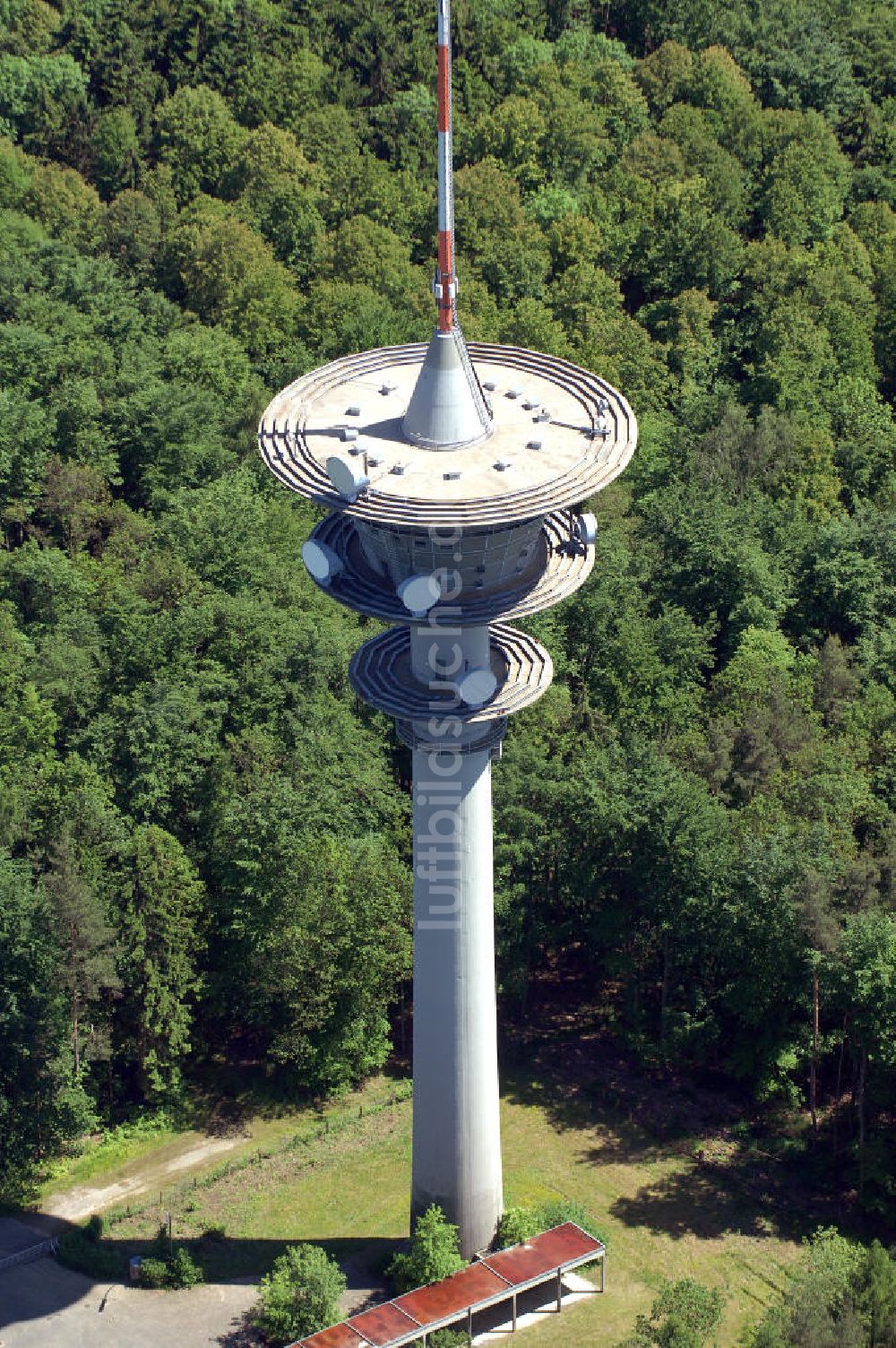 Gramschatz von oben - Fernmeldeturm Gramschatzer Wald