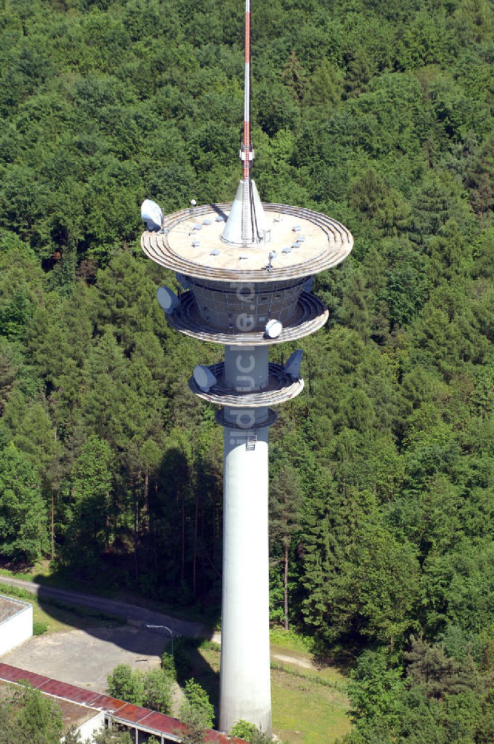 Luftbild Gramschatz - Fernmeldeturm Gramschatzer Wald