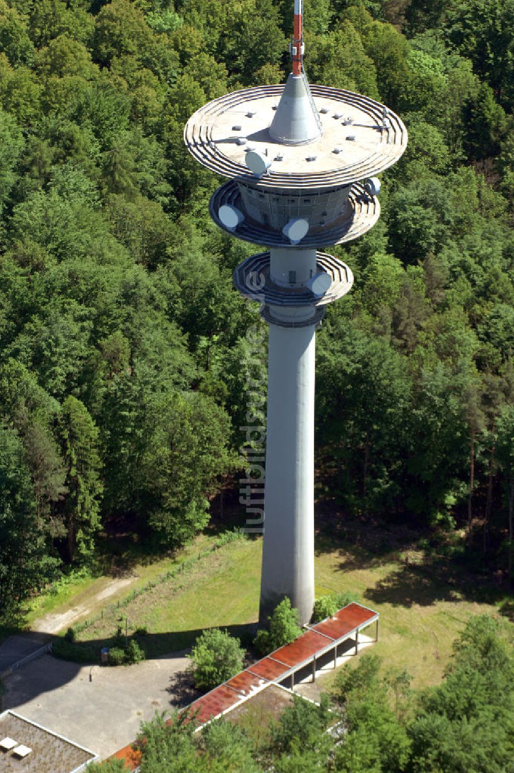 Gramschatz von oben - Fernmeldeturm Gramschatzer Wald