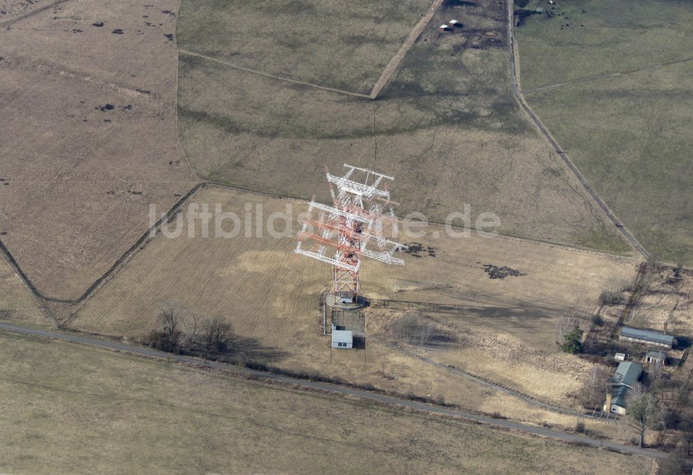 Luftaufnahme Weinberg - Fernmeldeturm und Grundnetzsender Großfunkstelle Nauen in Weinberg im Bundesland Brandenburg, Deutschland