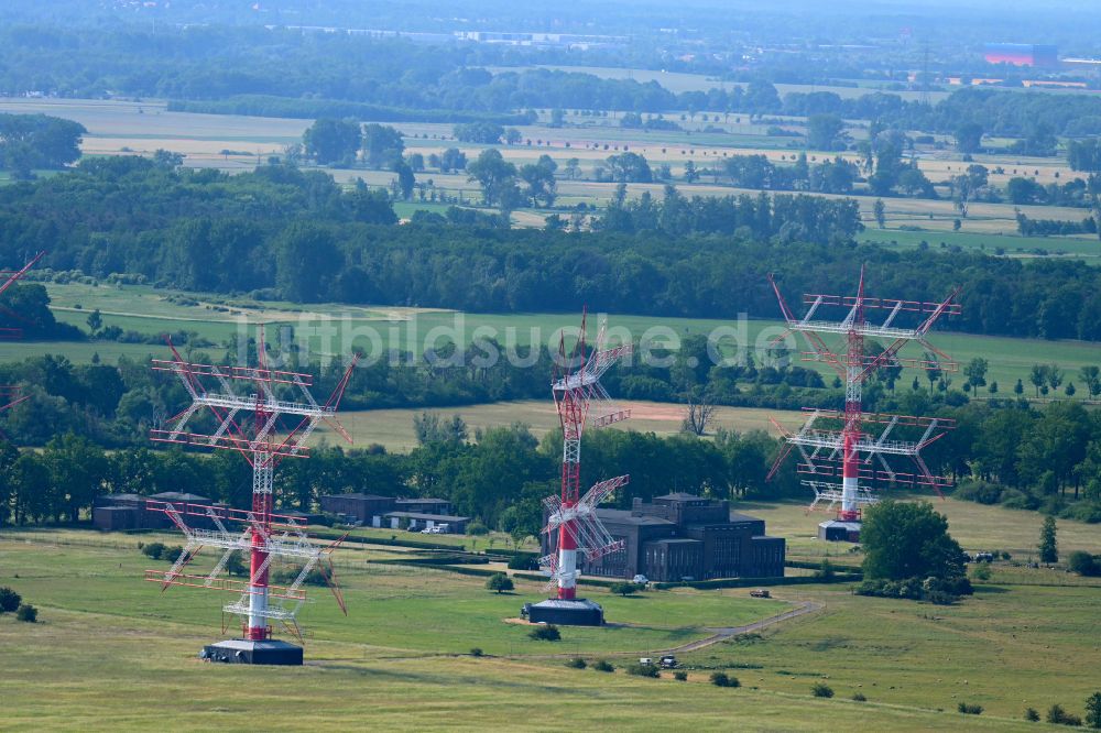 Luftaufnahme Weinberg - Fernmeldeturm und Grundnetzsender Großfunkstelle Nauen in Weinberg im Bundesland Brandenburg, Deutschland