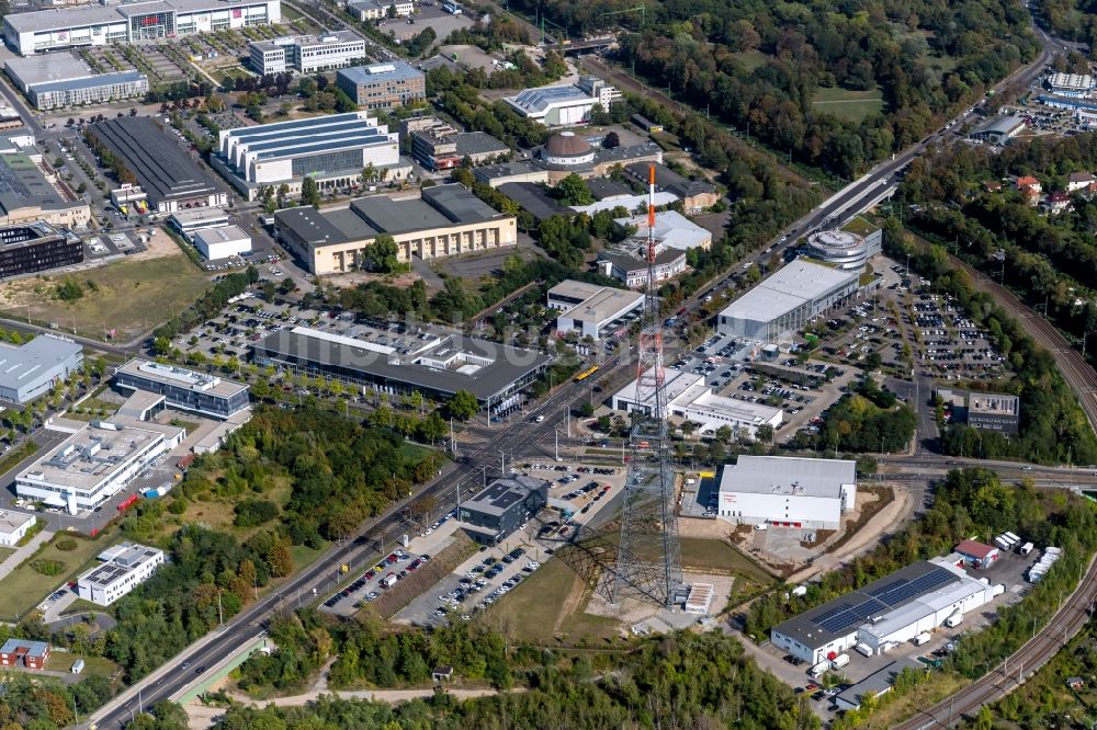 Luftbild Leipzig - Fernmeldeturm und Grundnetzsender in Leipzig im Bundesland Sachsen, Deutschland