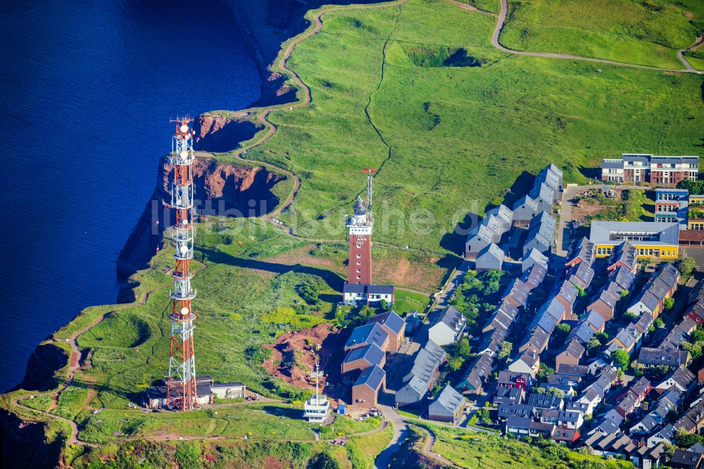 Luftaufnahme Helgoland - Fernmeldeturm und Grundnetzsender Oberland in Helgoland im Bundesland Schleswig-Holstein, Deutschland