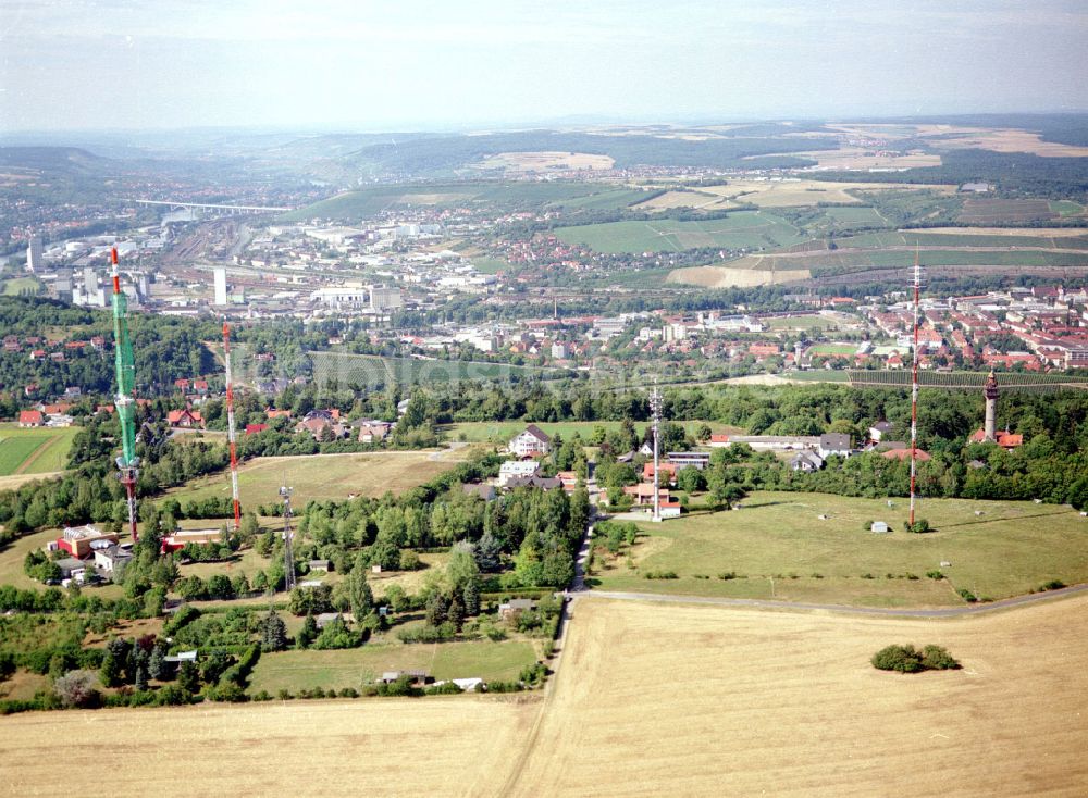 Würzburg aus der Vogelperspektive: Fernmeldeturm und Grundnetzsender Sendeturm Würzburg-Frankenwarte in Würzburg im Bundesland Bayern, Deutschland