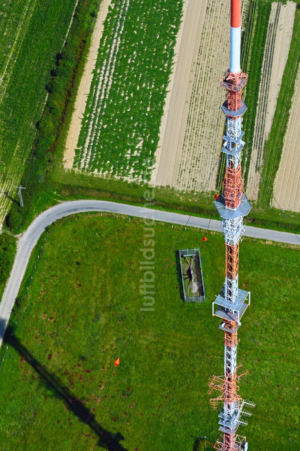 Nottuln von oben - Fernmeldeturm und Grundnetzsender WDR-Sender Münster/Baumberge in Nottuln im Bundesland Nordrhein-Westfalen, Deutschland