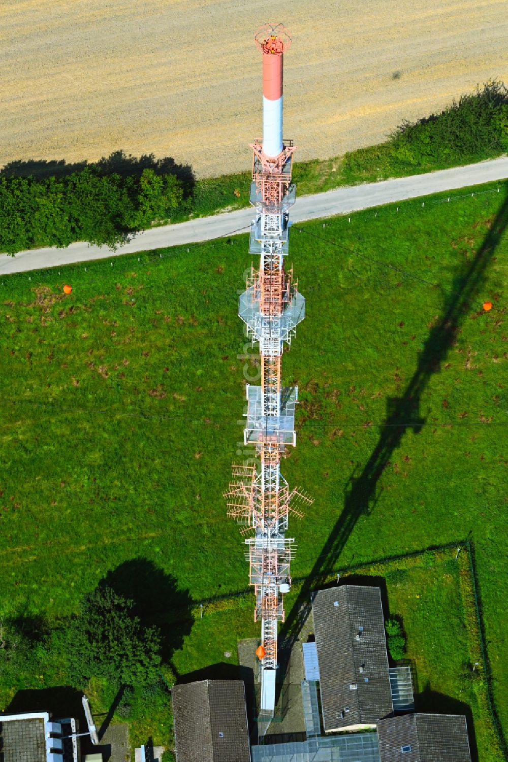 Nottuln aus der Vogelperspektive: Fernmeldeturm und Grundnetzsender WDR-Sender Münster/Baumberge in Nottuln im Bundesland Nordrhein-Westfalen, Deutschland