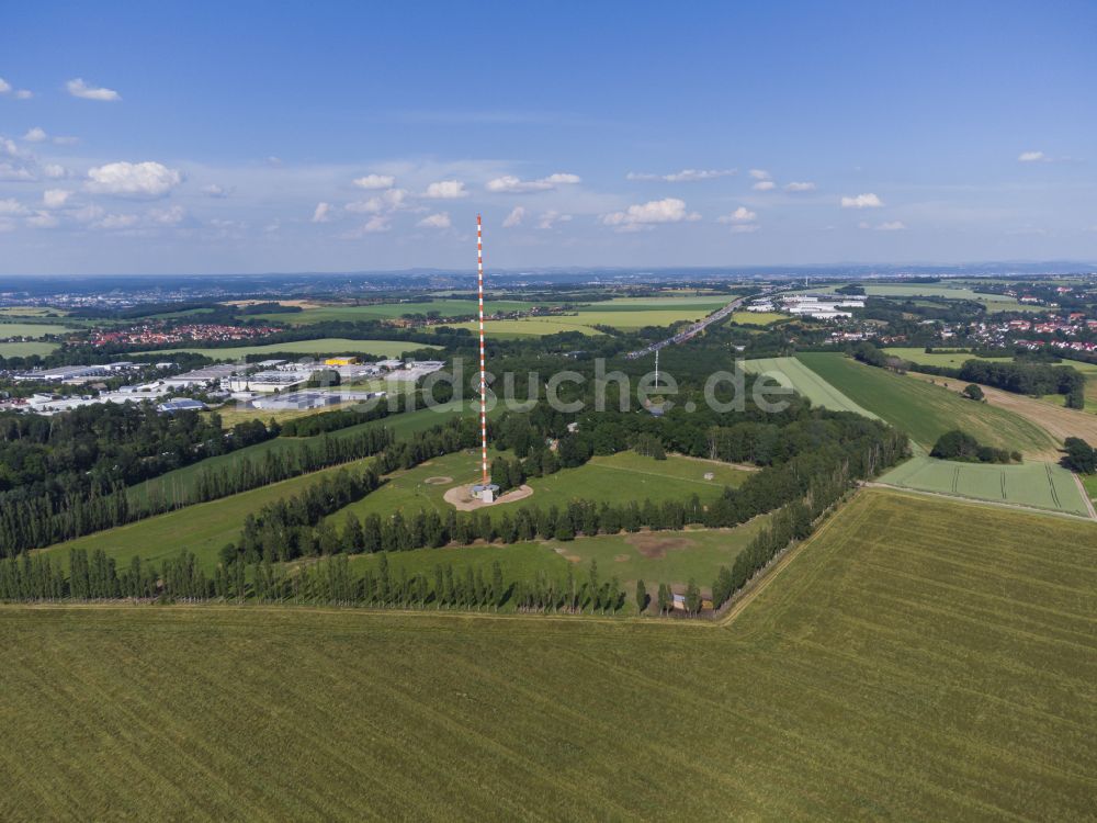 Luftaufnahme Wilsdruff - Fernmeldeturm und Grundnetzsender in Wilsdruff im Bundesland Sachsen, Deutschland