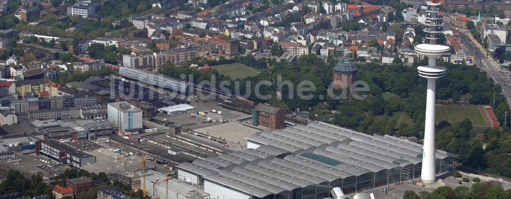 Luftbild Hamburg - Fernmeldeturm Heinrich-Hertz-Turm am Messe-Gelände