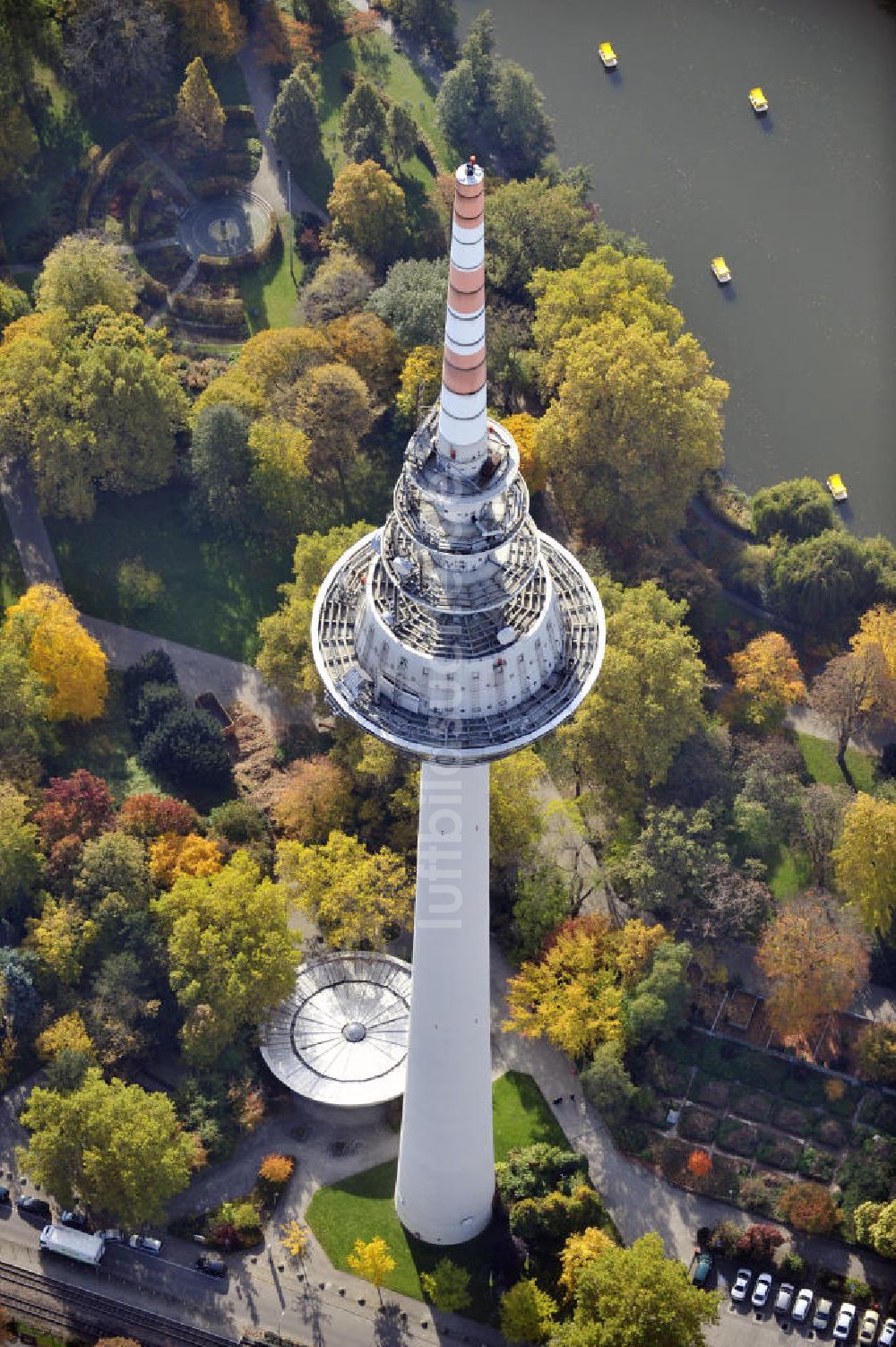 Mannheim von oben - Fernmeldeturm Mannheim