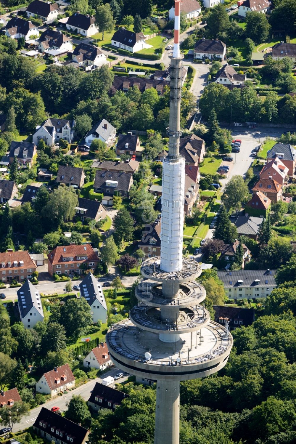 Luftbild Kiel - Fernmeldeturm im Vieburger Gehölz in Kiel im Bundesland Schleswig-Holstein