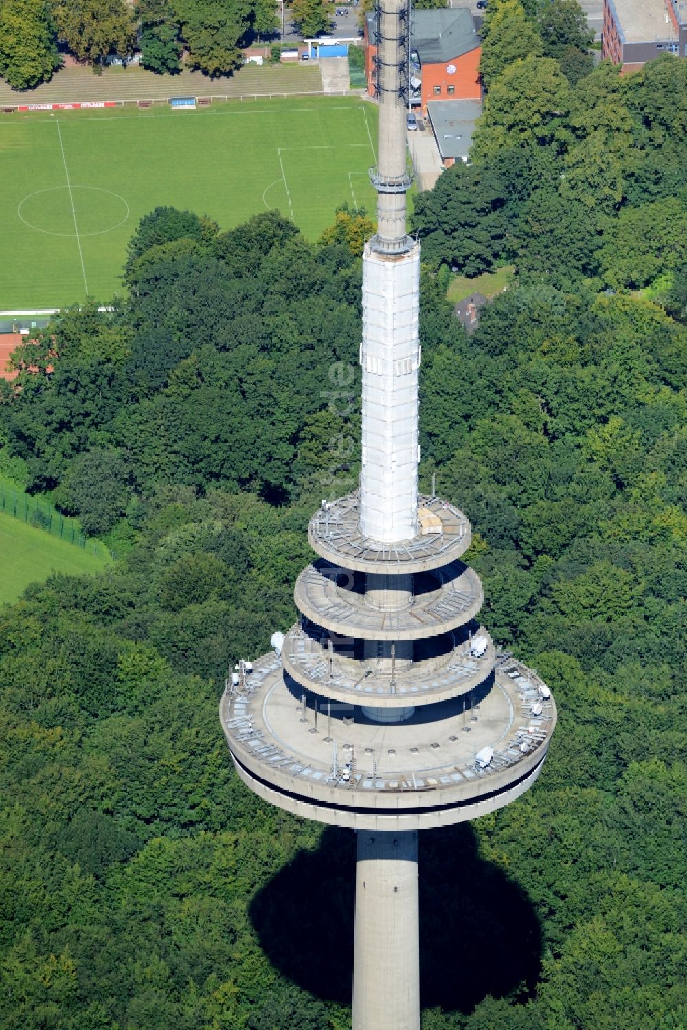 Luftbild Kiel - Fernmeldeturm im Vieburger Gehölz in Kiel im Bundesland Schleswig-Holstein