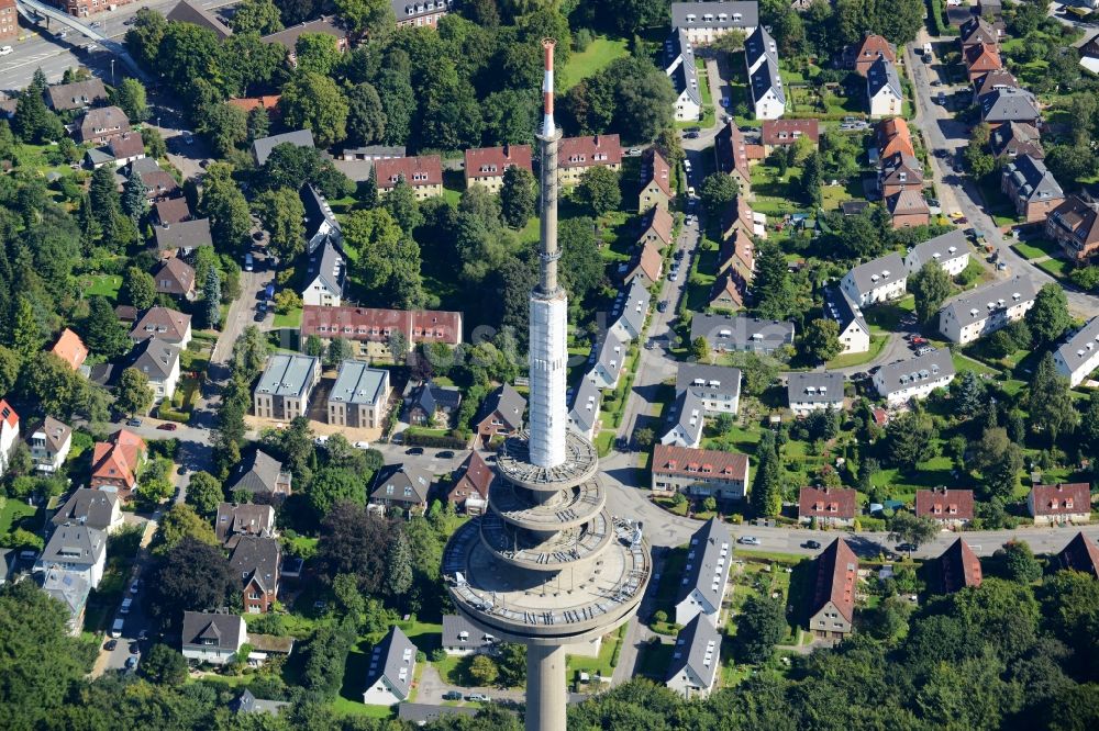 Kiel von oben - Fernmeldeturm im Vieburger Gehölz in Kiel im Bundesland Schleswig-Holstein