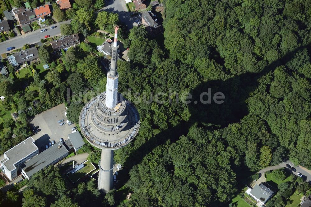 Luftaufnahme Kiel - Fernmeldeturm im Vieburger Gehölz in Kiel im Bundesland Schleswig-Holstein