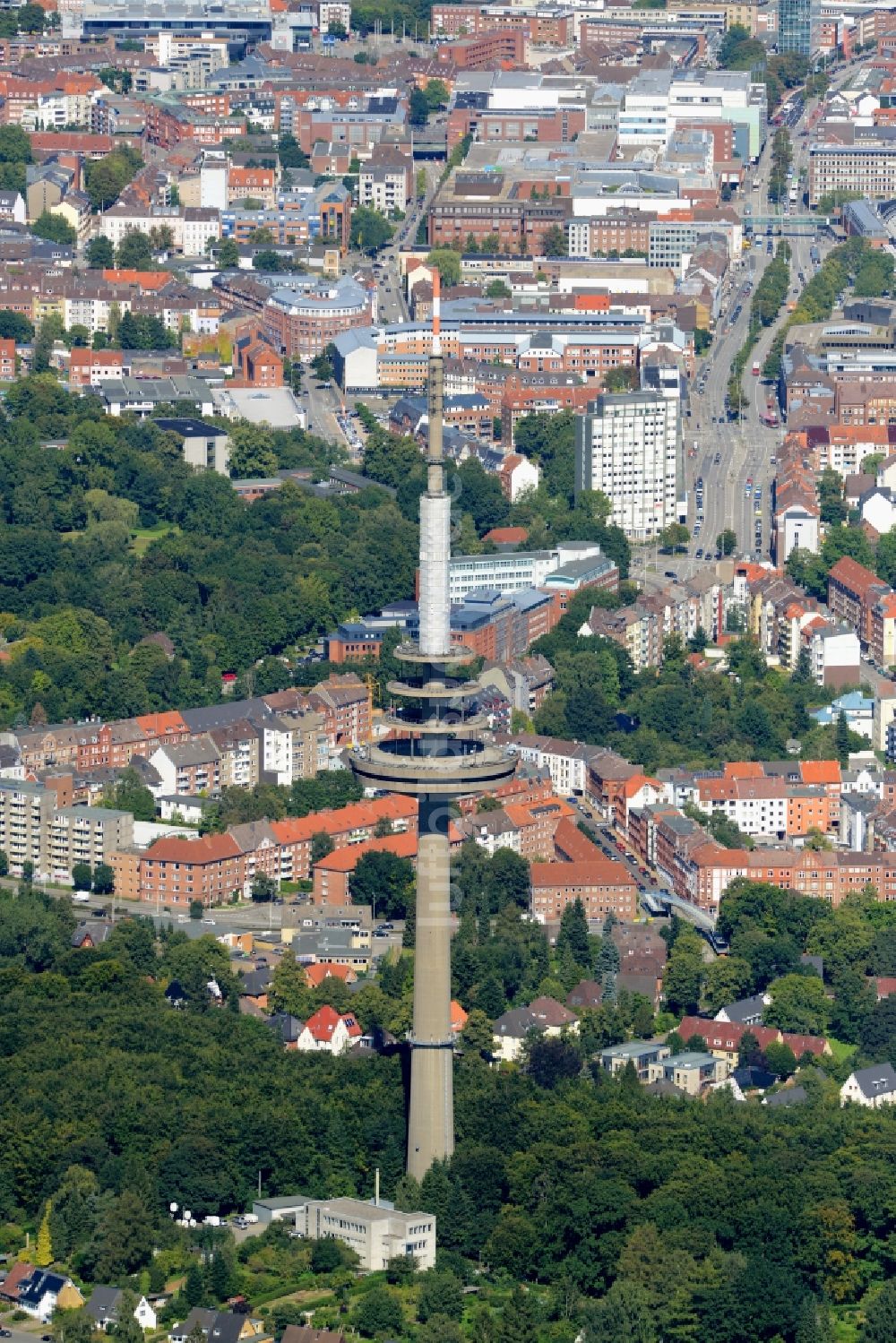 Luftbild Kiel - Fernmeldeturm im Vieburger Gehölz in Kiel im Bundesland Schleswig-Holstein