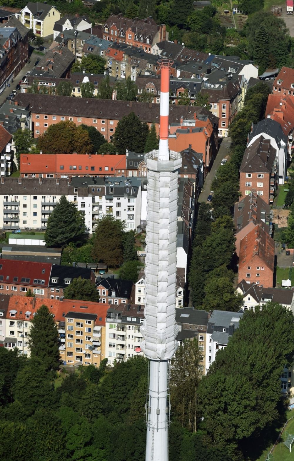 Kiel von oben - Fernmeldeturm im Vieburger Gehölz in Kiel im Bundesland Schleswig-Holstein