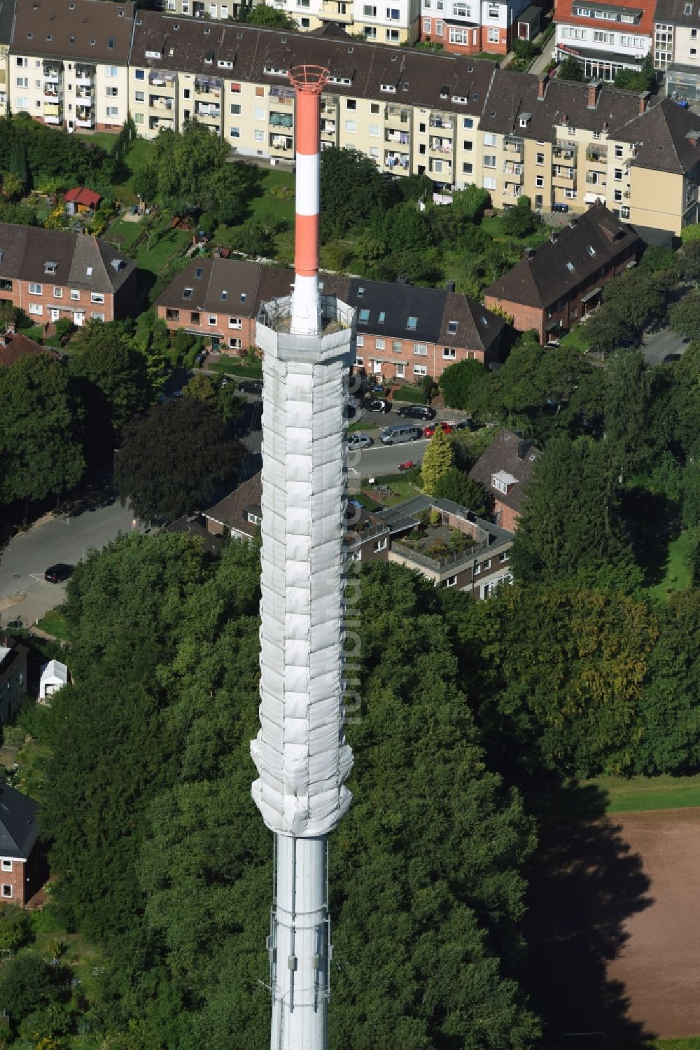 Luftbild Kiel - Fernmeldeturm im Vieburger Gehölz in Kiel im Bundesland Schleswig-Holstein